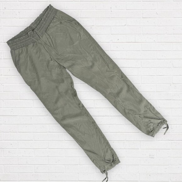 CARVE DESIGNS Sage Olive Green Tencel Drawstring Elastic Waist Jogger Pants 2 - Picture 1 of 5